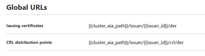 Showcases the cluster URL paths